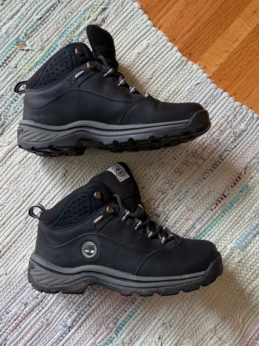 Timberland Outdoor Performance Black Leather Hiking Boots Men’s Size 6 Trail